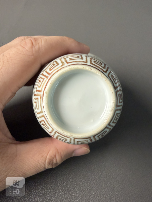 清光绪 矾红描金云龙纹秋操杯一对 - 图11